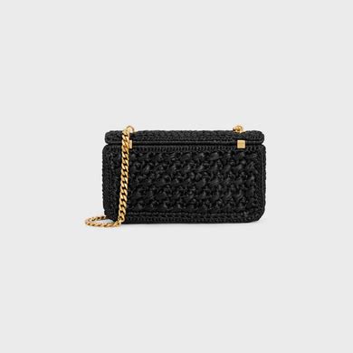 CHAIN SHOULDER BAG CLAUDE IN RAFFIA EFFECT 